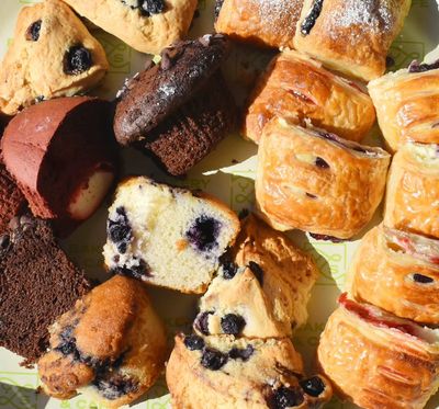 Assortment of various fresh-baked pastries